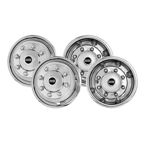 37-1950W – PACIFIC DUAL Wheel Simulator, Fits 19-1/2 Inch - 8 Lug Wheel Stainless Steel Set Of 4 Includes 2 Front And...